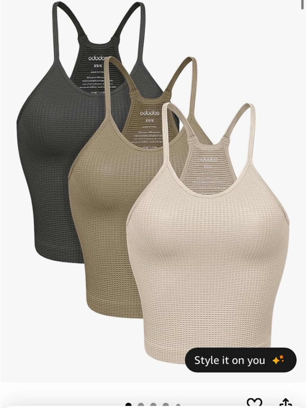Seamless Ribbed Tank Top - 3-Pack (Black, Olive, Cream)